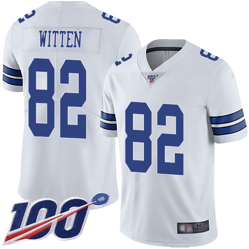 Men Dallas Cowboys Limited White Jason Witten Road #82 100th Season Vapor Untouchable NFL Jersey->women nfl jersey->Women Jersey